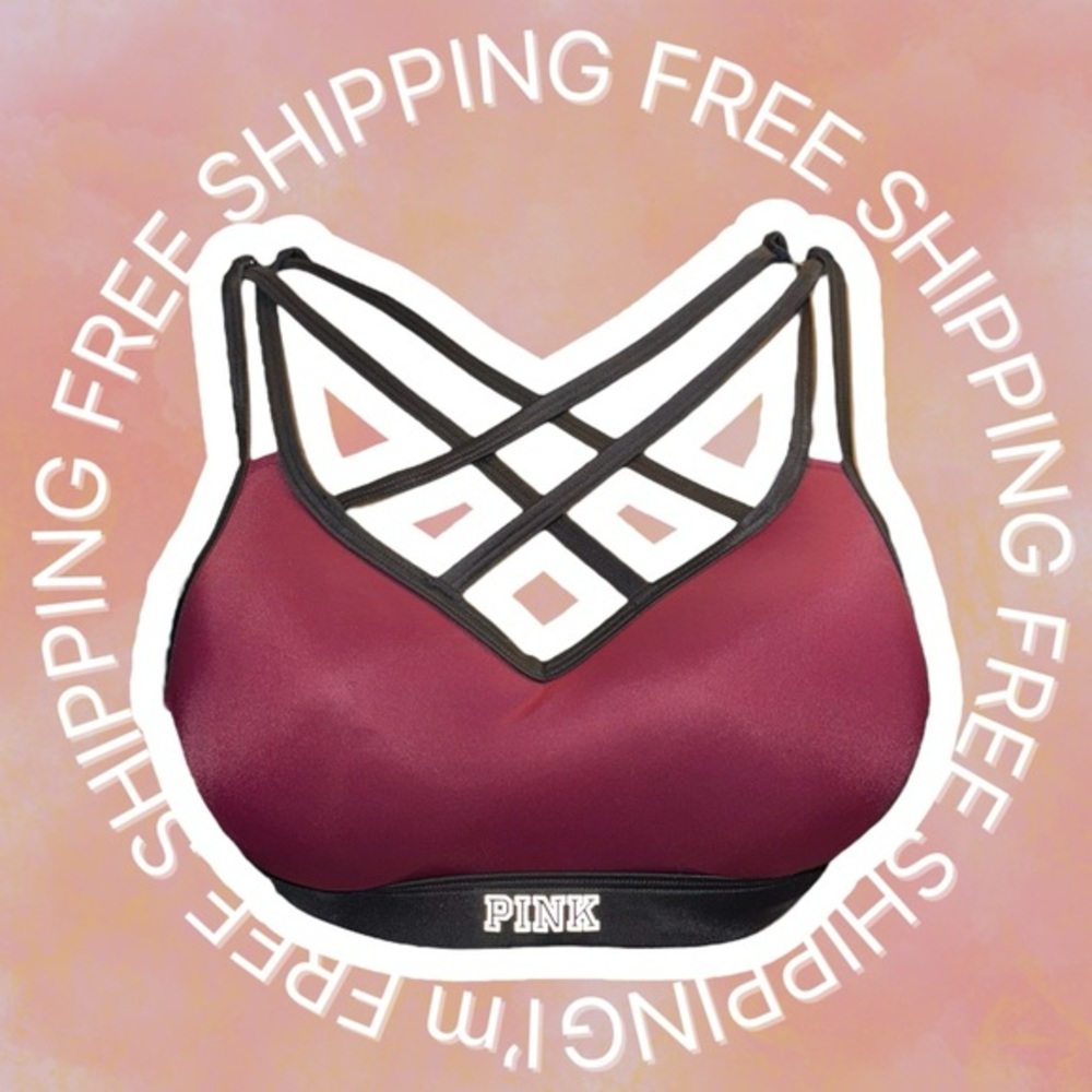 [FREE SHIPPING] Victoria’s Secret Pink Ultimate Cage Front Push-Up Sports Bra